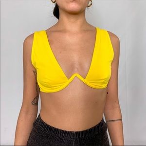 Reformation Yellow Underwire Bikini Top